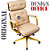 Cadeira Design Office Eames Signature Presidente Dourada com Rodinhas - Anti Risco - Capa em Madeira - Bege - Imagem 3