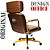 Cadeira Design Office Eames Signature Presidente Dourada com Rodinhas - Anti Risco - Capa em Madeira - Bege - Imagem 5