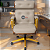 Cadeira Design Office Eames Signature Presidente Dourada com Rodinhas - Anti Risco - Capa em Madeira - Bege - Imagem 2