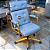 Cadeira Design Office Eames Signature Presidente Dourada com Rodinhas - Anti Risco - Capa em Madeira - Azul Bebê - Imagem 1