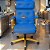 Cadeira Design Office Eames Signature Presidente Dourada com Rodinhas - Anti Risco - Capa em Madeira - Azul Bebê - Imagem 2