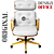 Cadeira Design Office Eames Signature Presidente Dourada com Rodinhas - Anti Risco - Capa em Madeira - Branco - Imagem 3