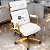 Cadeira Design Office Eames Signature Presidente Dourada com Rodinhas - Anti Risco - Capa em Madeira - Branco - Imagem 1