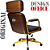 Cadeira Design Office Eames Signature Presidente Dourada com Rodinhas - Anti Risco - Capa em Madeira - Marrom Café - Imagem 6