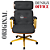 Cadeira Design Office Eames Signature Presidente Dourada com Rodinhas - Anti Risco - Capa em Madeira - Marrom Café - Imagem 3
