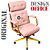 Cadeira Design Office Eames Signature Presidente Dourada com Rodinhas - Anti Risco - Capa em Madeira - Rosa Claro - Imagem 4
