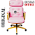 Cadeira Design Office Eames Signature Presidente Dourada com Rodinhas - Anti Risco - Capa em Madeira - Rosa Claro - Imagem 6