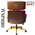 Cadeira Design Office Eames Signature Presidente Dourada com Rodinhas - Anti Risco - Capa em Madeira - Rosa Claro - Imagem 5