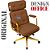 Cadeira Design Office Eames Signature Presidente Dourada com Rodinhas - Anti Risco - Capa em Madeira - Caramelo - Imagem 6