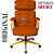 Cadeira Design Office Eames Signature Presidente Dourada com Rodinhas - Anti Risco - Capa em Madeira - Caramelo - Imagem 3