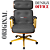 Cadeira Design Office Eames Signature Presidente Dourada com Rodinhas - Anti Risco - Capa em Madeira - Cinza Escuro - Imagem 4