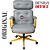 Cadeira Design Office Eames Signature Presidente Dourada com Rodinhas - Anti Risco - Capa em Madeira - Cinza Claro - Imagem 4
