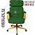 Cadeira Design Office Eames Signature Presidente Dourada com Rodinhas - Anti Risco - Capa em Madeira - Verde Escuro - Imagem 3