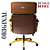 Cadeira Design Office Eames Signature Presidente Dourada com Rodinhas - Anti Risco - Capa em Madeira - Verde Escuro - Imagem 4