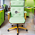 Cadeira Design Office Eames Signature Presidente Dourada com Rodinhas - Anti Risco - Capa em Madeira - Verde Limão - Imagem 2