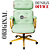 Cadeira Design Office Eames Signature Presidente Dourada com Rodinhas - Anti Risco - Capa em Madeira - Verde Limão - Imagem 4