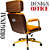 Cadeira Design Office Eames Signature Presidente Dourada com Rodinhas - Anti Risco - Capa em Madeira - Laranja - Imagem 6