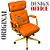 Cadeira Design Office Eames Signature Presidente Dourada com Rodinhas - Anti Risco - Capa em Madeira - Laranja - Imagem 5