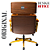 Cadeira Design Office Eames Signature Presidente Dourada com Rodinhas - Anti Risco - Capa em Madeira - Laranja - Imagem 4