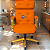 Cadeira Design Office Eames Signature Presidente Dourada com Rodinhas - Anti Risco - Capa em Madeira - Laranja - Imagem 2