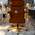 Cadeira Design Office Eames Signature Presidente Dourada com Rodinhas - Anti Risco - Capa em Madeira - Marrom - Imagem 2