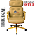 Cadeira Design Office Eames Signature Presidente Dourada com Rodinhas - Anti Risco - Capa em Madeira - Amarelo Mostarda - Imagem 3