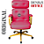 Cadeira Design Office Eames Signature Presidente Dourada com Rodinhas - Anti Risco - Capa em Madeira - Rosa Pink - Imagem 4