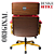 Cadeira Design Office Eames Signature Presidente Dourada com Rodinhas - Anti Risco - Capa em Madeira - Rosa Pink - Imagem 3