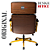 Cadeira Design Office Eames Signature Presidente Dourada com Rodinhas - Anti Risco - Capa em Madeira - Preto - Imagem 4