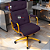 Cadeira Design Office Eames Signature Presidente Dourada com Rodinhas - Anti Risco - Capa em Madeira - Roxo - Imagem 2