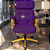 Cadeira Design Office Eames Signature Presidente Dourada com Rodinhas - Anti Risco - Capa em Madeira - Roxo - Imagem 1