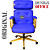 Cadeira Design Office Eames Signature Presidente Dourada com Rodinhas - Anti Risco - Capa em Madeira - Azul Royal - Imagem 3