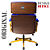 Cadeira Design Office Eames Signature Presidente Dourada com Rodinhas - Anti Risco - Capa em Madeira - Azul Royal - Imagem 4