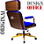 Cadeira Design Office Eames Signature Presidente Dourada com Rodinhas - Anti Risco - Capa em Madeira - Azul Royal - Imagem 5