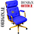 Cadeira Design Office Eames Signature Presidente Dourada com Rodinhas - Anti Risco - Capa em Madeira - Azul Royal - Imagem 6