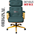 Cadeira Design Office Eames Signature Presidente Dourada com Rodinhas - Anti Risco - Capa em Madeira - Verde - Imagem 4