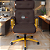 Cadeira Design Office Eames Signature Presidente Dourada com Rodinhas - Anti Risco - Capa em Madeira - Vermelho Vinho - Imagem 1