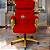 Cadeira Design Office Eames Signature Presidente Dourada com Rodinhas - Anti Risco - Capa em Madeira - Vermelho - Imagem 1