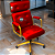 Cadeira Design Office Eames Signature Presidente Dourada com Rodinhas - Anti Risco - Capa em Madeira - Vermelho - Imagem 2