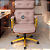 Cadeira Design Office Eames Signature Presidente Dourada com Rodinhas - Anti Risco - Capa em Madeira - Vermelho Telha - Imagem 2