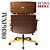 Cadeira Design Office Eames Signature Presidente Dourada com Rodinhas - Anti Risco - Capa em Madeira - Vermelho Telha - Imagem 4