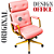 Cadeira Design Office Eames Signature Presidente Dourada com Rodinhas - Anti Risco - Capa em Madeira - Vermelho Telha - Imagem 3