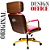 Cadeira Design Office Eames Signature Presidente Dourada com Rodinhas - Anti Risco - Capa em Madeira - Vermelho Telha - Imagem 6