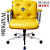 Cadeira Design Office Eames Signature Diretor Cromada com Rodinhas Anti Risco - Capa em Madeira - Amarelo - Imagem 3