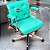 Cadeira Design Office Eames Signature Diretor Cromada com Rodinhas Anti Risco - Capa em Madeira - Verde Água - Imagem 2