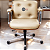 Cadeira Design Office Eames Signature Diretor Cromada com Rodinhas Anti Risco - Capa em Madeira - Bege - Imagem 2