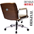 Cadeira Design Office Eames Signature Diretor Cromada com Rodinhas Anti Risco - Capa em Madeira - Bege - Imagem 6