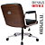 Cadeira Design Office Eames Signature Diretor Cromada com Rodinhas Anti Risco - Capa em Madeira - Marrom Café - Imagem 4