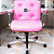 Cadeira Design Office Eames Signature Diretor Cromada com Rodinhas Anti Risco - Capa em Madeira - Rosa Claro - Imagem 2