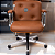 Cadeira Design Office Eames Signature Diretor Cromada com Rodinhas Anti Risco - Capa em Madeira - Caramelo - Imagem 2
